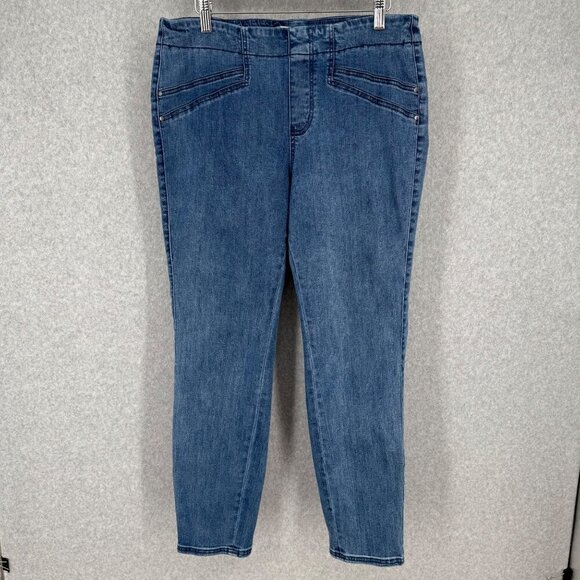 Nic+Zoe Womens All Day Slim Jean Size 12 Pacific Blue Classic Pull On Stretch - Picture 1 of 12